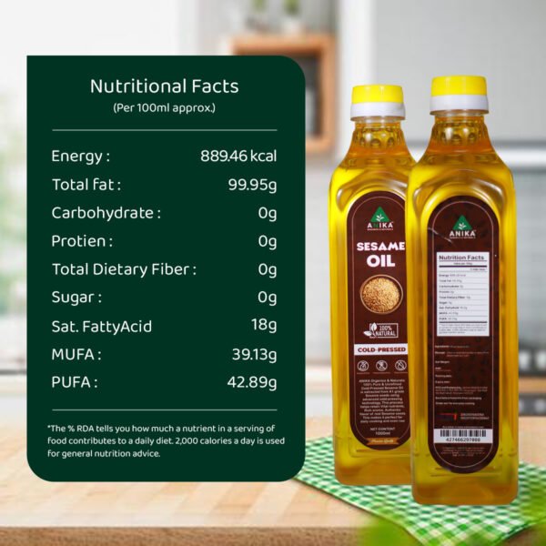 Cold-Pressed White Sesame Oil (Til Oil)