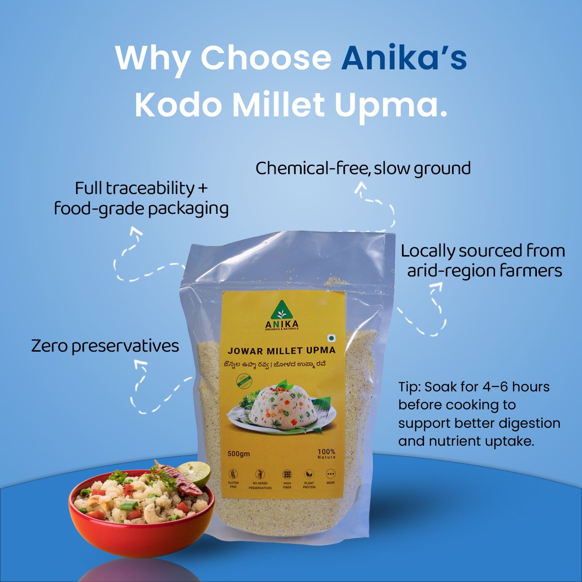 Jowar Millet Upma Rava - Image 2